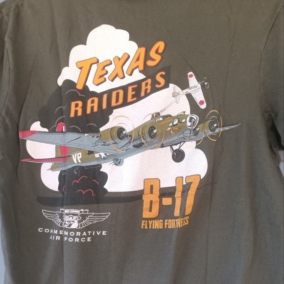District Tops - Womens Texas Raiders B-17 Flying Fortress Commemorative Air Force T Shirt Small
